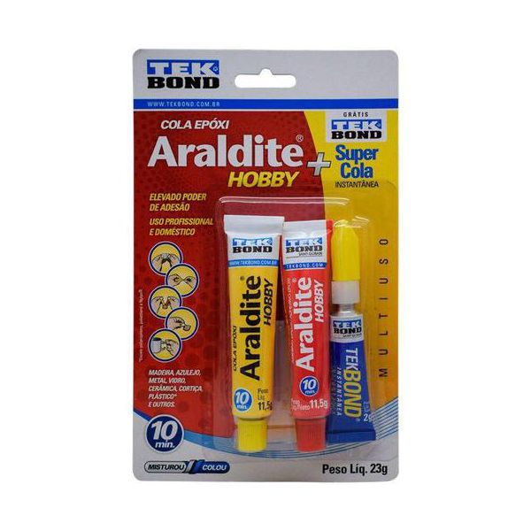 COLA ARALDITE KIT HOBBY 23G + TEKBOND INSTANTANEA 2G TEK BOND