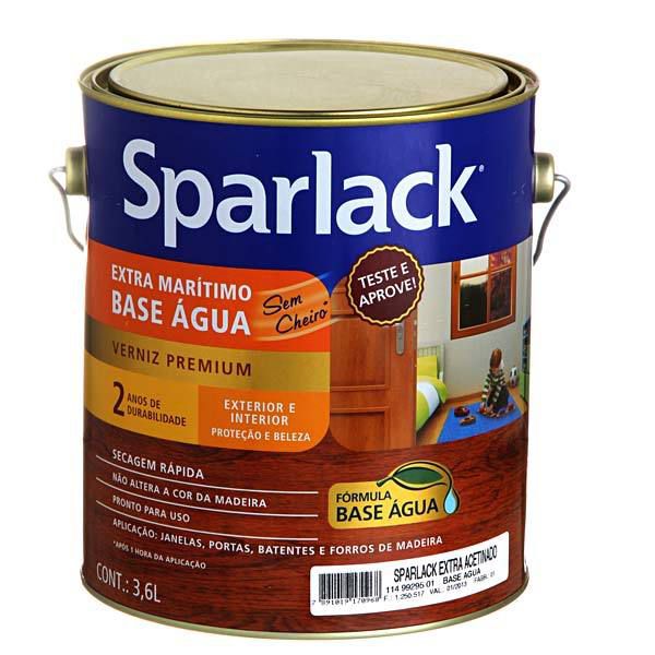 VERNIZ MARITIMO ACETINADO INCOLOR 3,6L BASE AGUA SPARLACK