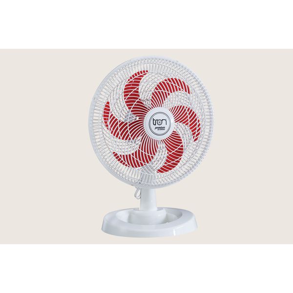 Ventilador de Mesa Premium 50cm 130W Branco c/ Vermelho - Tron
