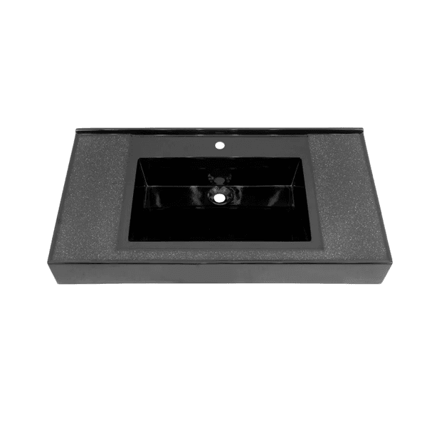 LAVATÓRIO PRE MOLD PINA PRETO SHIMMER 80 CM CORSO