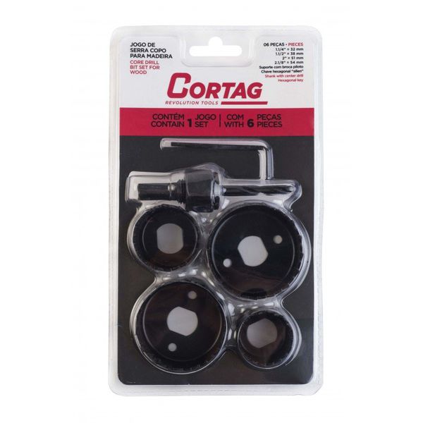 Serra Copo 32 a 54 MM com 6 Peças - Cortag