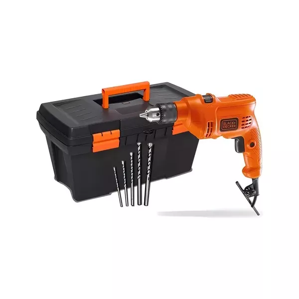 KIT FURADEIRA IMPACTO 3/8 560W C/ 5 BROCAS E CAIXA 19 - BLACK DECKER