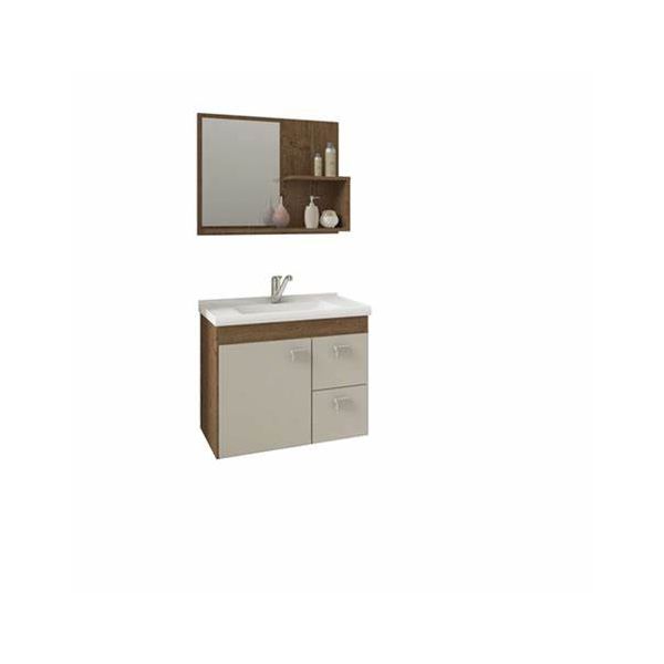 Kit Toucador Hortencia 55cm Amendoa/off White