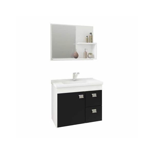 Kit Toucador Hortencia 55cm Preto Mgm