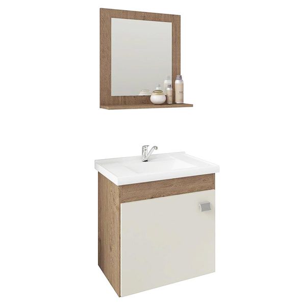 Kit Toucador Iris 45cm Amendoa/off White Mgm