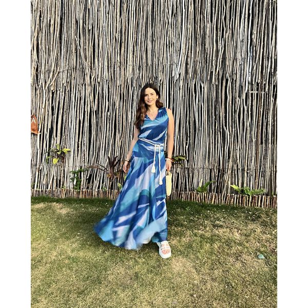 Conjunto Eliane Estampado Azul/verde