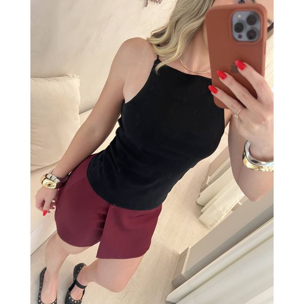 Short Saia Zara Cereja