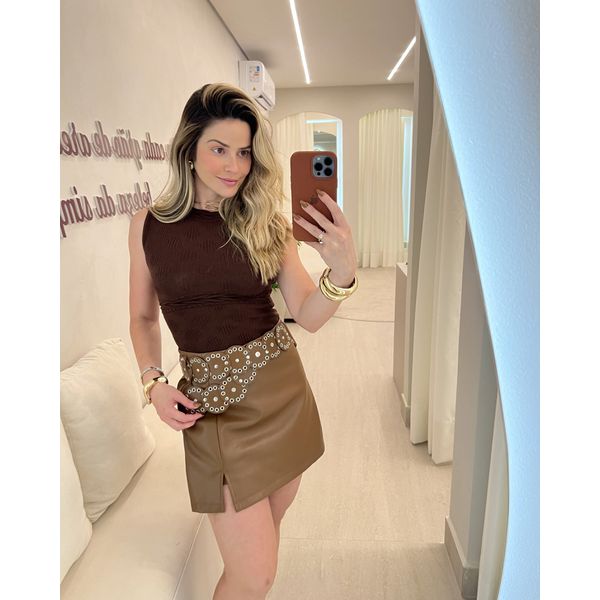Saia Lia Cinto Boho Marrom