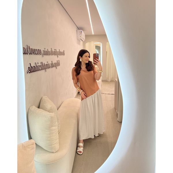 Vestido Ester Nude/branco