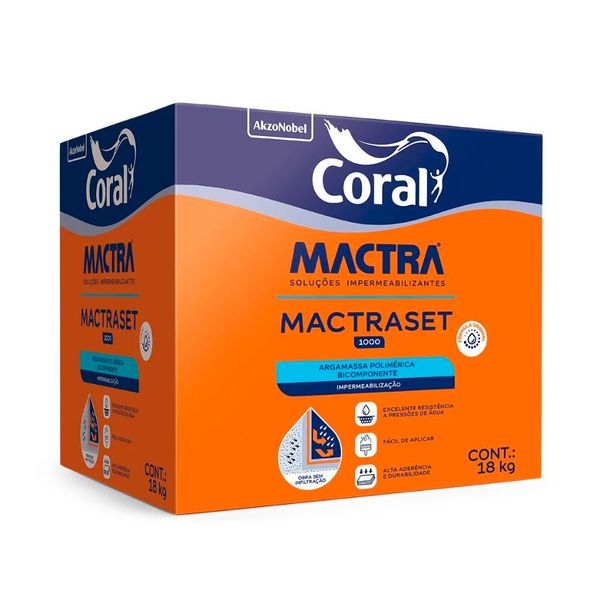 Argamassa Polimerica Bicomponente Mactraset 18Kg Coral Mactra