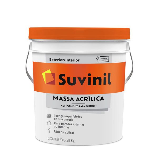 Massa Acrílica Suvinil 25Kg Balde Plástico