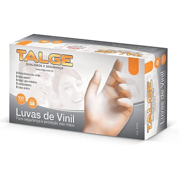 Luva De Vinil Com Pó Médiatalge- 100 Unidades