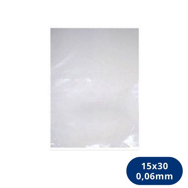 Saco Plástico Pebd 15x30cm Transparente Espessura 0,006mm (1kg)