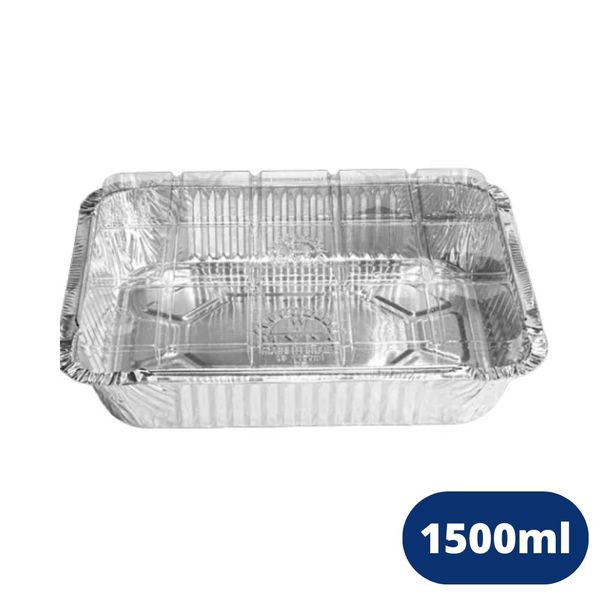 Bandeja Retangular de Alumínio Tampa Pet 1500ml D8FS Wyda (50 unidades)