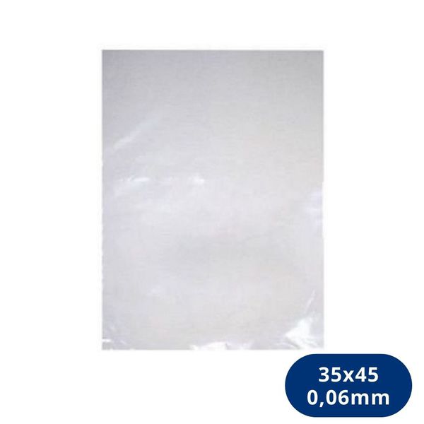 Saco Plástico Transparente BD 35x45 Espessura 0,06mm - (1Kg)