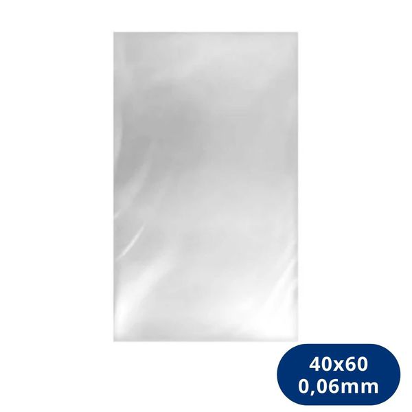 Saco Plástico Transparente BD 40x60 Espessura 0,06mm - (1Kg)