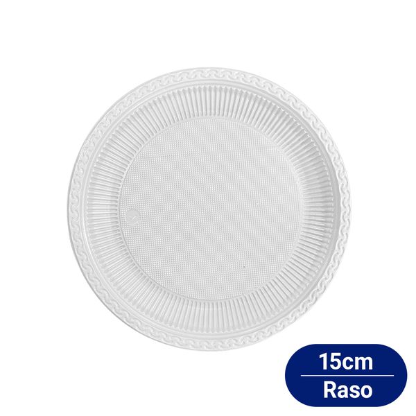 Prato Descartável Plástico 15cm Raso Bipack (10 Unidades)