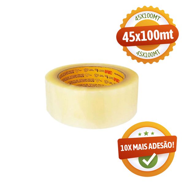 Fita Adesiva Transparente 45x100m Scotch 3m - 1 Unidade