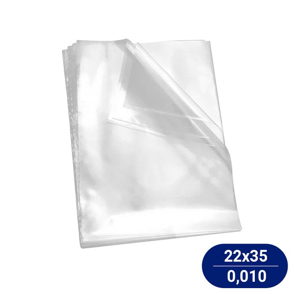 Saco Plástico Pp Brilhoso Transparente 22x35cm Micra 0,010mm - Pacote Com 1 Kg