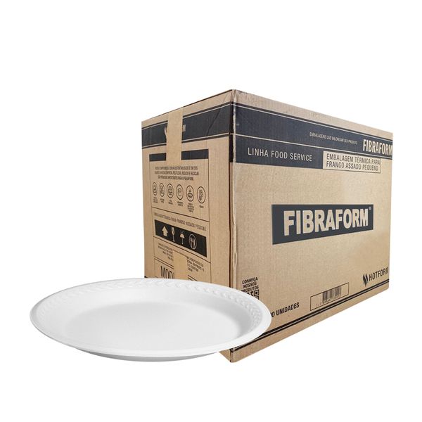 Prato de Isopor 23cm Fibraform -Caixa (250 unidades)
