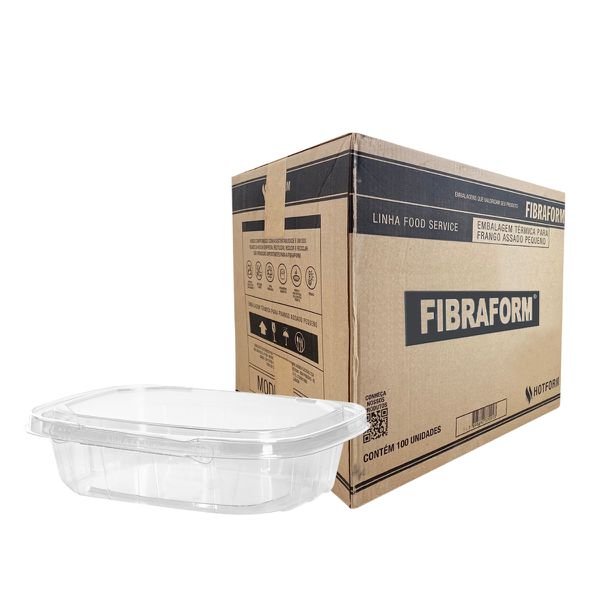 Pote Com Lacre Retangular F951 Fibraform 240ml Com (100 Unidades)