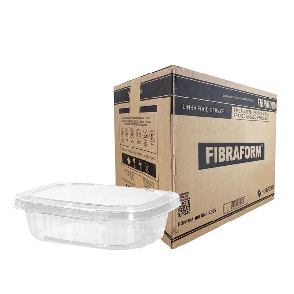 Pote Com Lacre Retangular F981 Fibraform 710ML Com (100 Unidades)