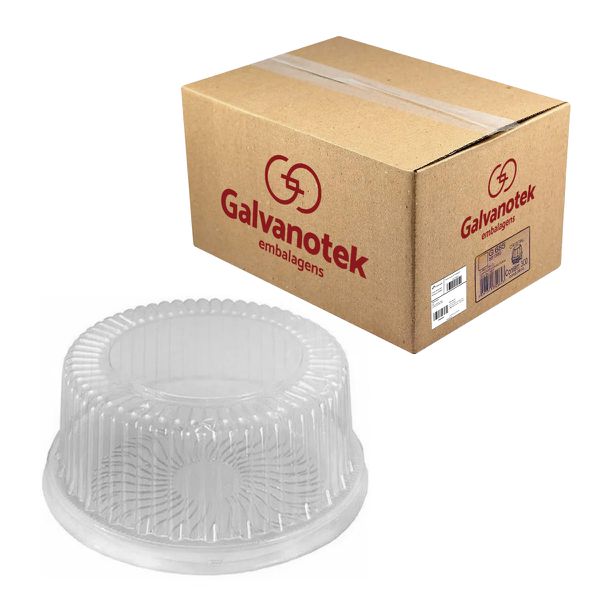 Embalagem Plástica Tampa Alta Para Bolos e Tortas G 50MA Galvanotek (50 unidades)