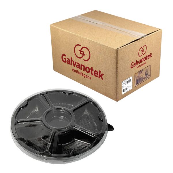 Bandeja Petisqueira Plástica G550 Com 5 divisórias Galvanotek (50 unidades)