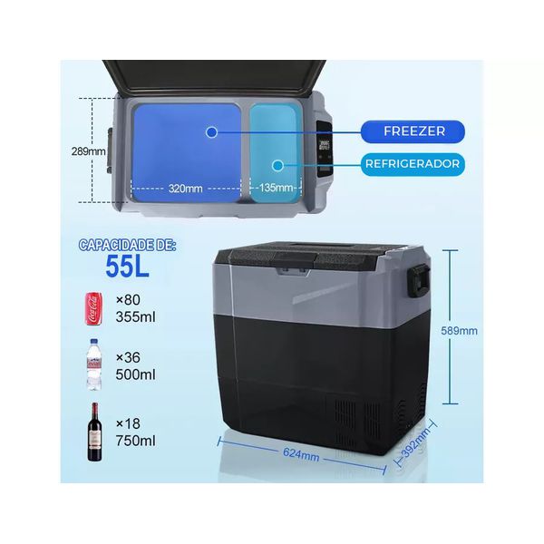 Geladeira Portátil Azul All Wild D55 lts Quadrivolt 110/220v - 12