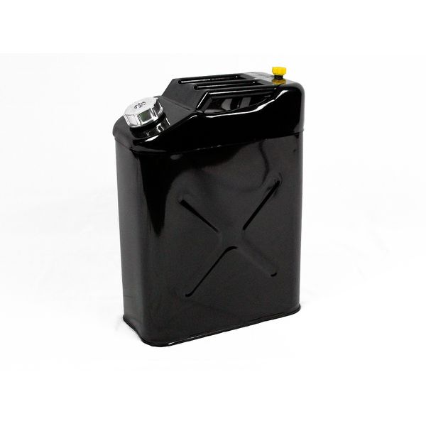Galão De 20 Litros Combustivel Metal Modelo Europeu 0,9mm Com Bico - Tampa Rosqueada Preto 