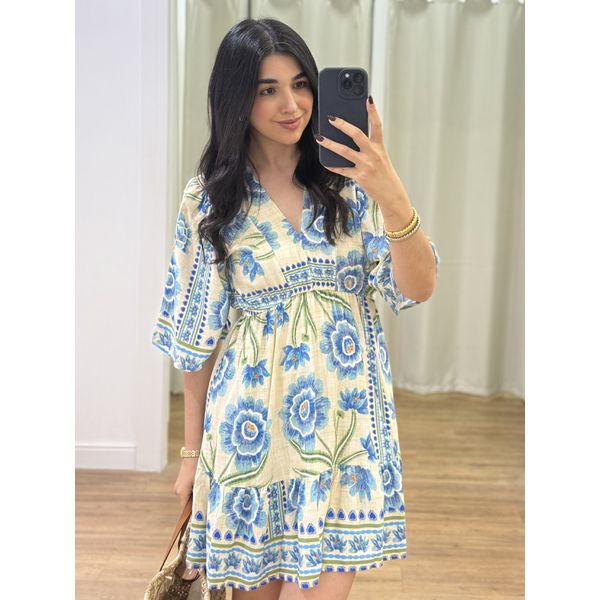 Vestido Floral Azul