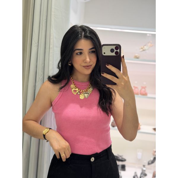 Regata Canelada Estonada Rosa