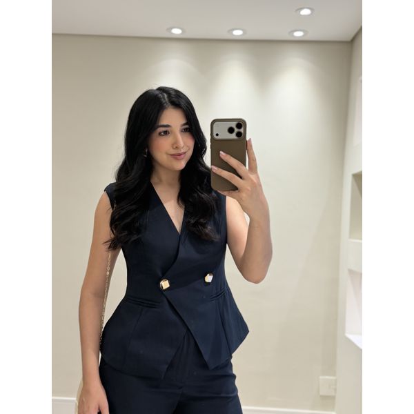 Conjunto Alfaitaria Carol Azul marinho