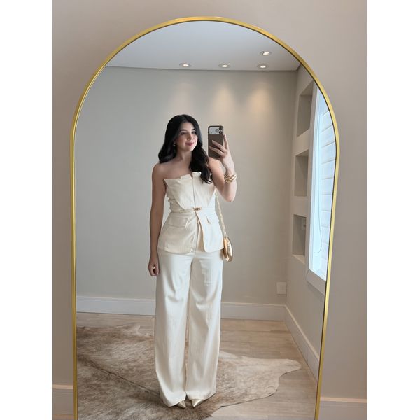 Conjunto Alfaiataria Bia Amarelo Manteiga