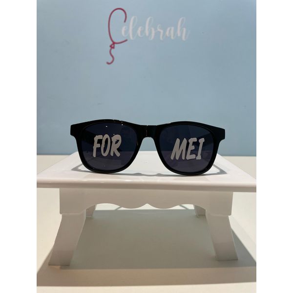 Óculos Personalizado para Festas preto estilo WF Rayban