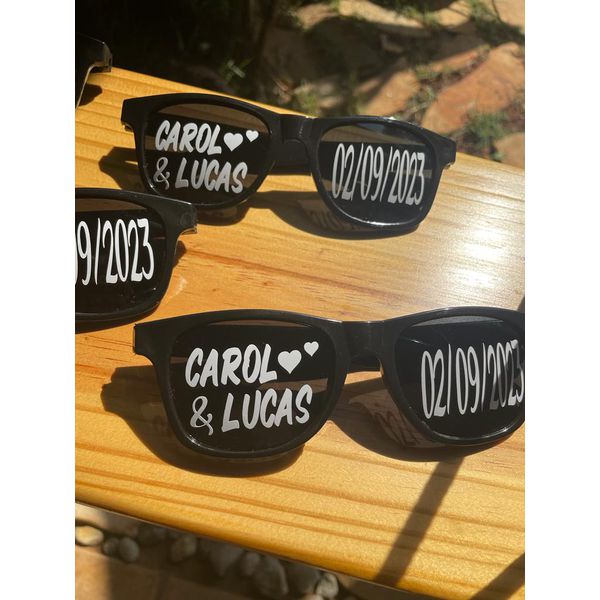 Óculos Personalizado para Festas Preto estilo WF Rayban