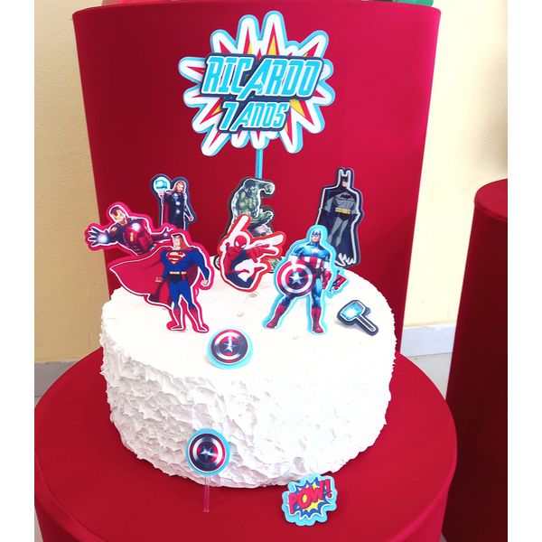 Topo de Bolo Vingadores - Aniversário