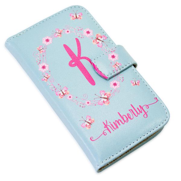 CAPA CARTEIRA COURO NOME BORBOLETAS AZUL BEBE