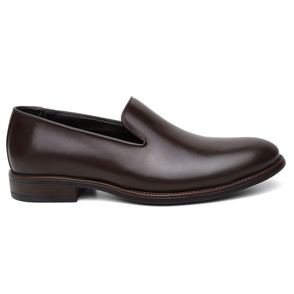 Mocassim Loafer Social Finlândia Liso Couro Cafe