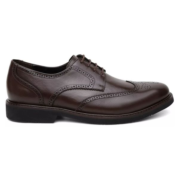 Sapato Social Brogue em Couro Café