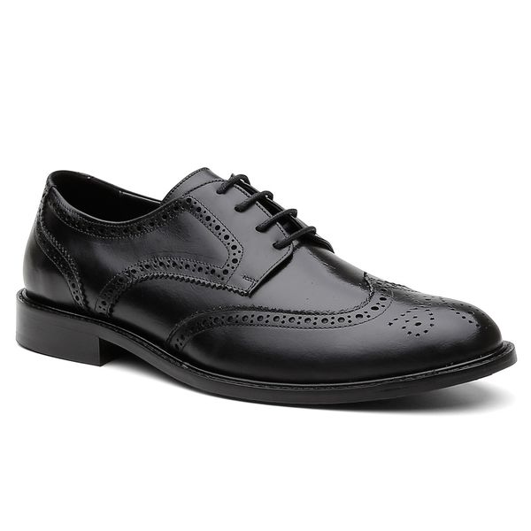 Sapato Social Brogue em Couro Preto