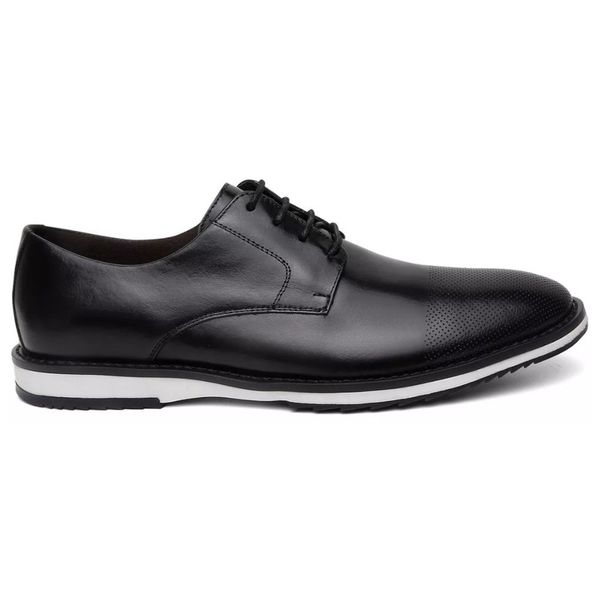 Sapato Masculino Macau Derby Couro Preto 