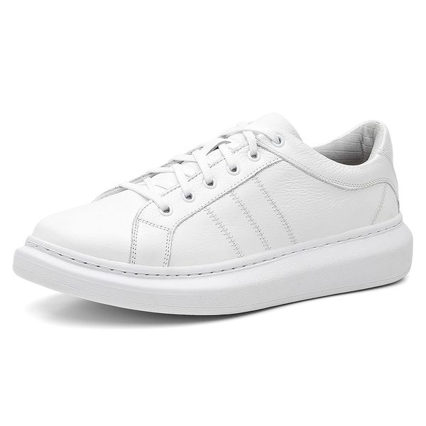 Sapatenis top branco couro