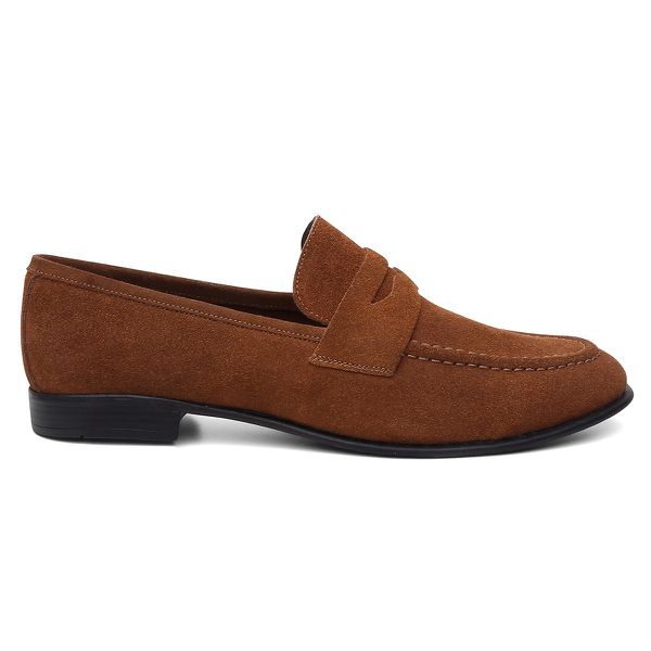 Mocassim Loafer Chile Couro Nobuck Caramelo