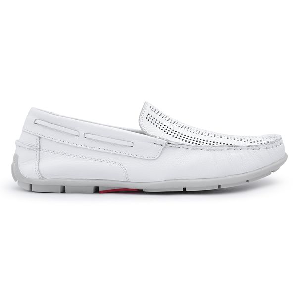 Mocassim Chicago em Couro Branco