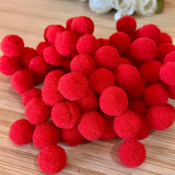 Pompom 1cm Vermelho - Cores Aproximadamente 100un