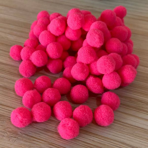 Pompom 1cm Rosa Neon- Cores aproximadamente 100un