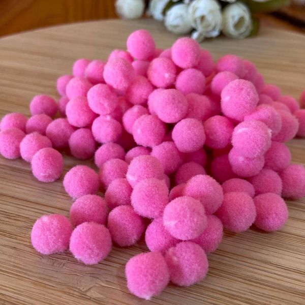Pompom 1cm Rosa- Cores aproximadamente 100un