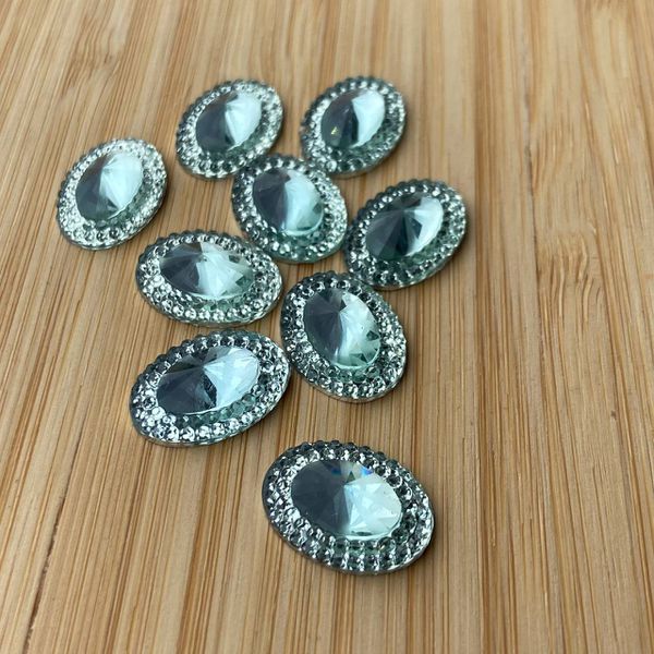 Chaton Oval Borda 13x18 Azul Claro 10 unidades