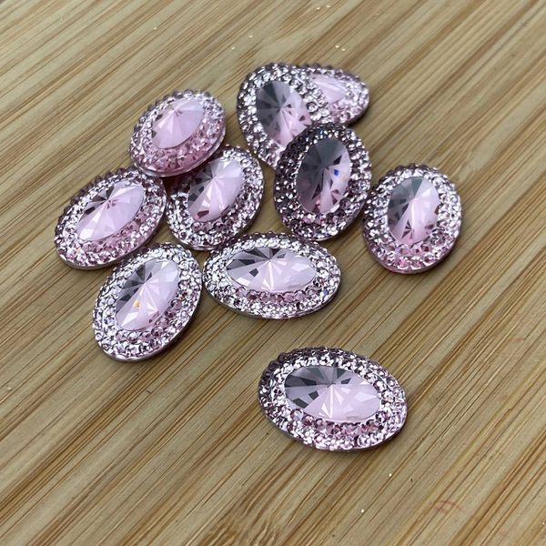 Chaton Oval Borda 13x18 Rosado 10 unidades